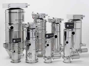 Because many production processes require multiple powders or granulates to be conveyed with the same equipment, it is important to have a receiver with a simple assembly to allow quick and easy