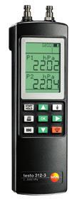 testo 312-2 / testo 312-3 Pressure meters for gas and water fitters testo 312-2 testo 312-2, fine pressure measuring instrument up to 40/200 hpa, DVGW approval, incl.