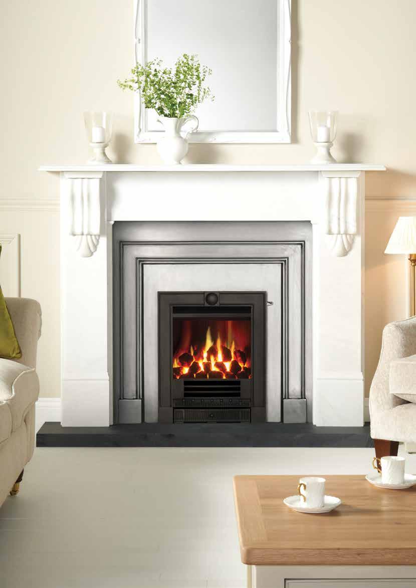 18 18 Logic Convector fire, coal fuel bed and Winchester complete front in Matt Black with Slide Control.