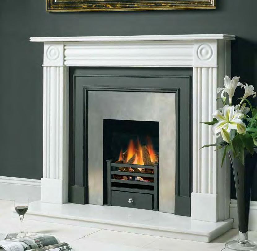 Fire Baskets Above: Small Amhurst in Black Cast Iron with log effect gas fire.