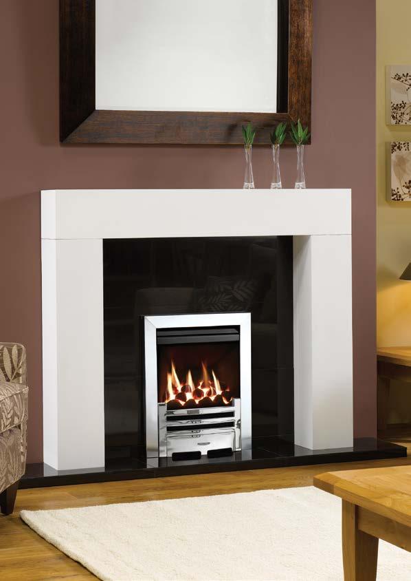 22 Logic HE Conventional flue fire, coal fuel bed, with Polished Chrome-effect Arts front