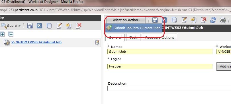 Quick Submit: Job Submit Job into Current Plan option is shown