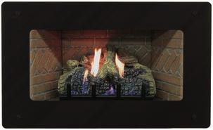 the surround. To cover larger hearth openings, install the optional shroud.