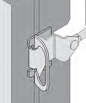 To ensure a safe operation: Double-check that the bottom of the window frame is correctly installed in the bottom support railing; Verify that the levers are hooked properly to