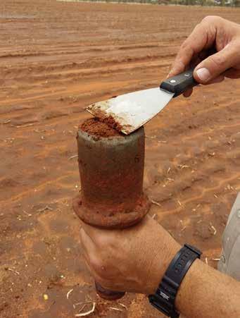 measurement. Soil samples are also often used to calibrate other soil measurement instruments. Soil samples are taken to determine the gravimetric soil water content (mass of water per mass of soil).