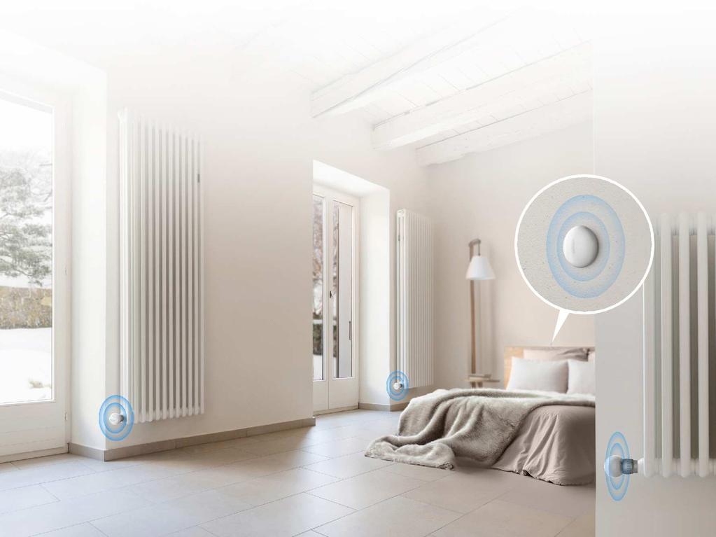 COOPERATION FOR BETTER RESULTS Mount the head on each radiator in the room, configure it with the temperature sensor placed wherever you