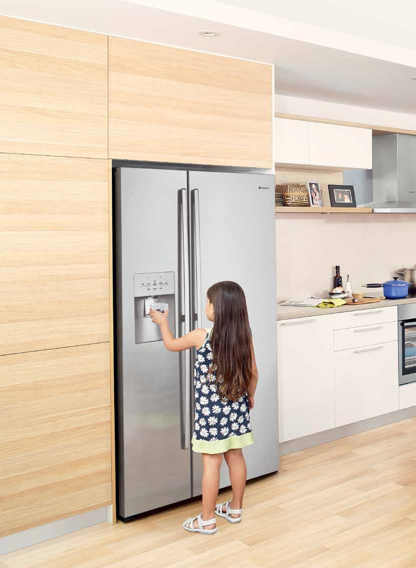 ealthy, continuous fresh water Enjoy the convenience of endless refreshment with quick access to filtered water from the slimline in-door water dispenser. So simple, even the kids can help themselves.