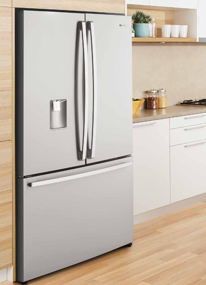 5 energy consumption (kwh/year) 440 440 contemporary curved line door design frost-free multi-flow air delivery system electronic temperature controls separate temperature controls for fridge and