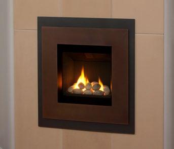 A choice of log, coal, stone, or splitwood fire beds distribute steady, radiant warmth.