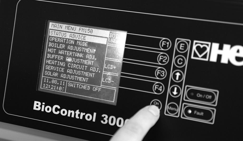 Controls Control anel Control of the boiler is via the BioControl 3000 module, a microprocessor-based controller with LCD screen, 10-key keypad and menu-driven user interface.