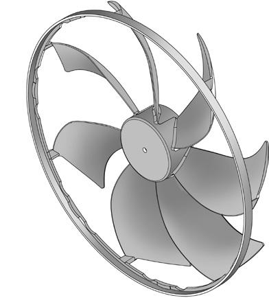 into the room Slinger Fan Curved fan blades increase airflow across the outside coil Creates a quiet operating