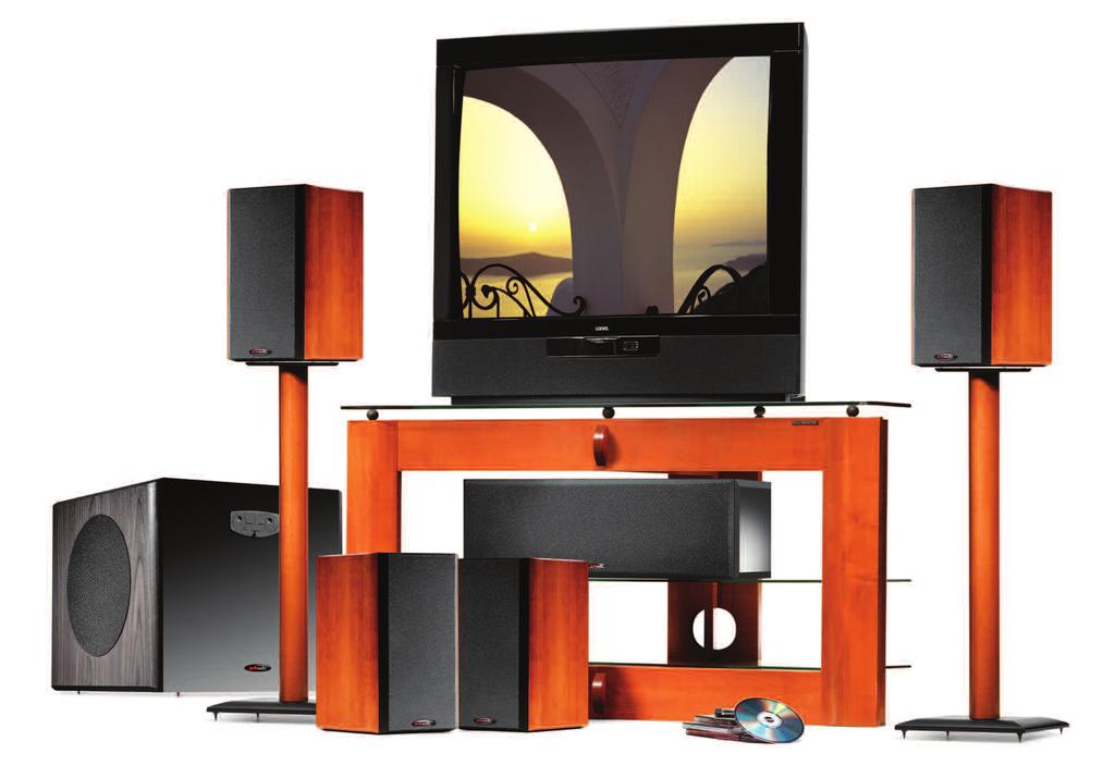 surround speakers in this setup) with the LSi c center channel speaker and the PSW1000 Powered Subwoofer.