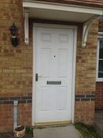 Doors & Hardware White hardwood entrance