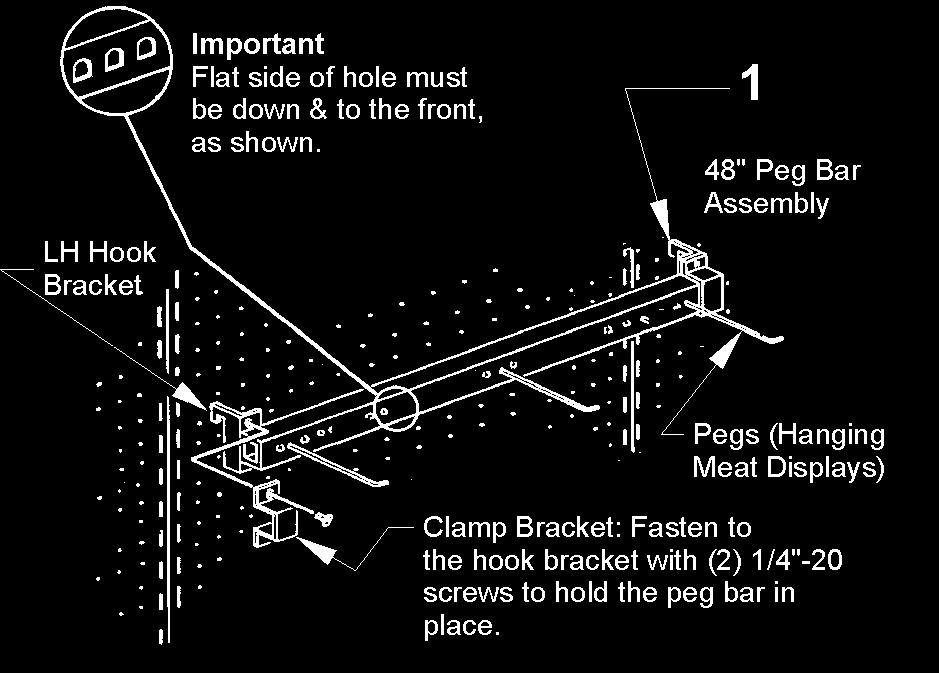 Installation & Service Manual N7DNHPL, NHDHP(L, M) Peg Bar Information for Cannon Magna Peg Bar Display Systems (TYLER supplied) Air baffle shelves should always be used with peg bars for hanging