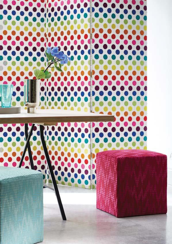 Calypso This colourful spot design is inspired by the lively Afro-Caribbean music at the heart of the famous Notting Hill carnival.
