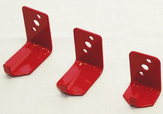 UNIVERSAL WALL BRACKETS Polyester Powder Coated Red for durability & visibility.