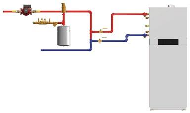 each other. 2. The P1 boiler circulator is integrated into the boiler.