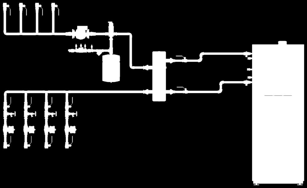 that the boiler and system flows do not affect each other. 2. The P1 boiler circulator is integrated into the boiler.