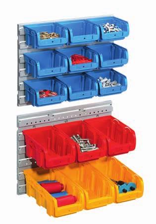 Practical Bins and tool holders can be placed over joints Wall mounting Convenient wall attachment with screw/dowel Easy Simply hook the storage