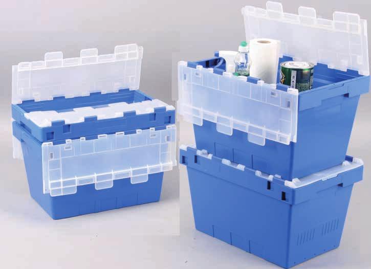 Practical Two-part finger lid with reliable interlocking mechanism Space saving Nestable while not in use Stackable Stackable while the lid is closed Tip!