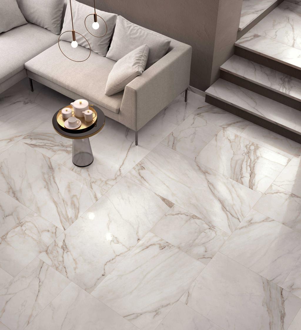CALACATTA RADIANT HEAT Porcelain conducts heat exceptionally, especially when compared to hardwood.