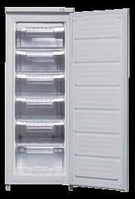 NEW HFZ-238 White n 238L Gross Capacity H 1705mm W 580mm D 600mm n 3 Star Energy Rating VERTICAL FREEZER Design: Recessed handle, matches with Refrigerator HRZ-322, reversible door Ease of Use: