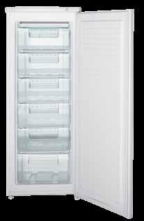 HFZ-175 White n 175L Gross Capacity H 1435mm W 550mm D 580mm n 2 Star Energy Rating VERTICAL FREEZER Design: Recessed handle, matches with Refrigerator HRZ-241, reversible door Ease of Use: External