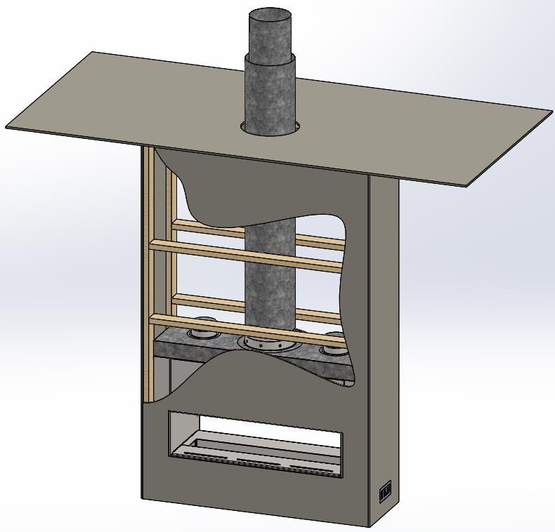 ASSEMBLY REQUIREMENTS : LOWLINE DOUBLE SIDED MODEL SHOWN DOUBLE SKIN FLUE (SIZES VARY DUE TO MODEL ) CEILING CEILING WITH 25MM AIR SPACE TO OUTER FLUE IMPORTANT: BOTH CAPS