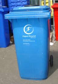 lock & bottle bank style lid Full bin swapped for clean empty one at collection or emptied on-site equivalent to 80 wine