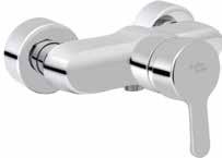 Adriana exposed shower mixer Single lever exposed shower mixer with an elegant and minimal design. Contemporary and safe, it features Click cartridge, which offers a limit on water flow by 50%.