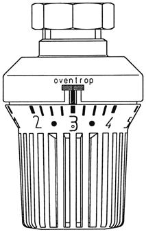 Oventrop thermostat settings Figures and symbols on the thermostat Collar nut or squeeze connection Lower limiting clip Upper limiting clip Indicator mark (with tactile setting) Minor graduation