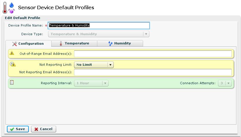 The Edit Default Profile dialog box is displayed for the selected profile.