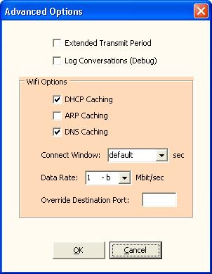 Appendix A: SNS Battery Sensor Configuration Tool (Advanced Use) Advanced Options Figure 28: Advanced Options Window Table 17: Advanced Options Window Menu Item Extended Transmit Period Log