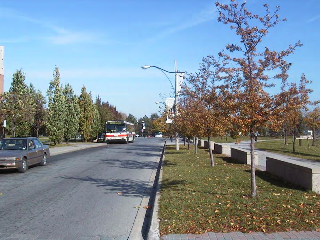 Identify existing or required easements, the location of mature trees, current sidewalk uses and