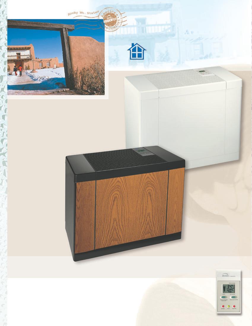 The console series of Bemis by Essick Air whole-house evaporative humidifiers features clean,