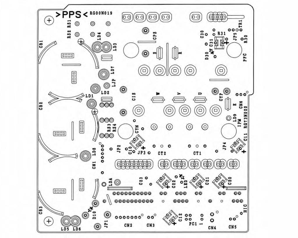 Outdoor power circuit board PUHZ-RP35VHA PUHZ-RP50VHA PUHZ-RP60VHA PUHZ-RP7VHA Brief Check of DIP-IPM and DIP-PFC W Usually, they are in a state of being short-circuited if they are broken.