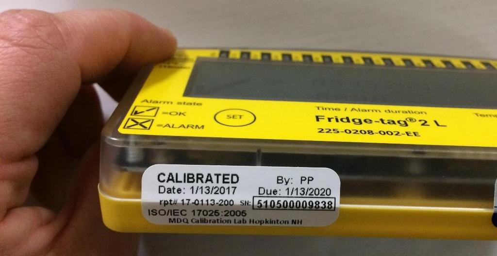 Model reads FRIDGE-TAG2L for fridge version and FRIDGE-TAG2L-FZR for freezer version Unique serial number corresponds to serial number on each device.