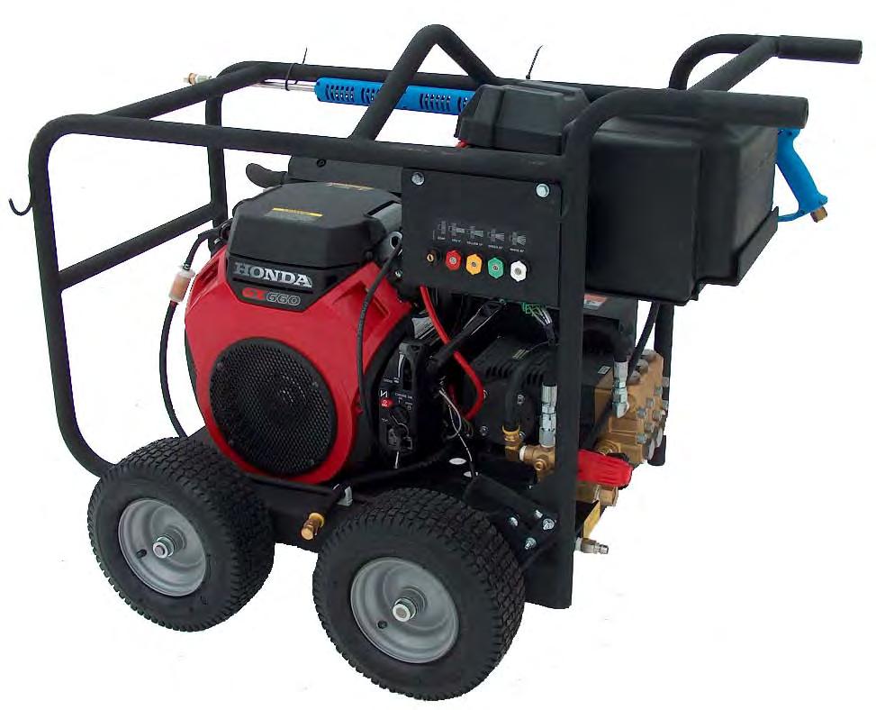 SHARK INDUSTRIAL PRODUCTS BRAND NEW WITH FULL WARRANTY --- 5000 PSI, 5 GPM, 24 HP HONDA, MODEL BR- 455037E. COMPLETE UNIT WITH TRIGGER GUN, 50' WASH HOSE, WAND AND NOZZLES.