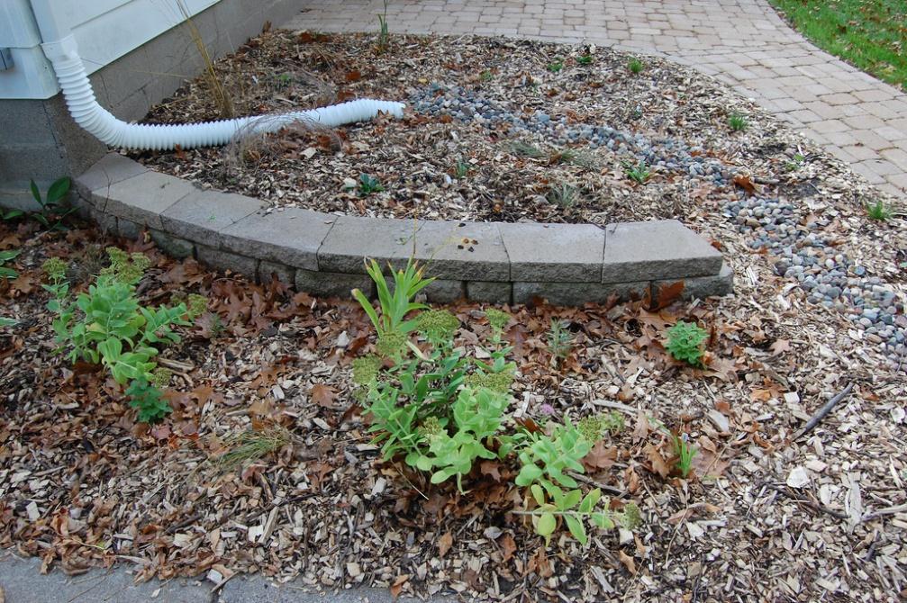 #8: Reduce Stormwater Runoff Aim downspouts at a porous surface, not a driveway or sidewalk, so that water can soak into the soil Whenever possible, use porous materials (brick, earth, shell) for