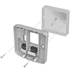 3. Mount the wiring plate to the wall or wallbox. Note: the plugs and mounting screws required are supplied. 4.