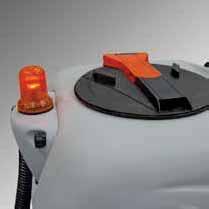 Ride-on floor scrubber driers Quick lock recovery tank cap allows for fast and esy cleaning and sanification of the tank; the tilting tank together with a large size drain hose allow the complete