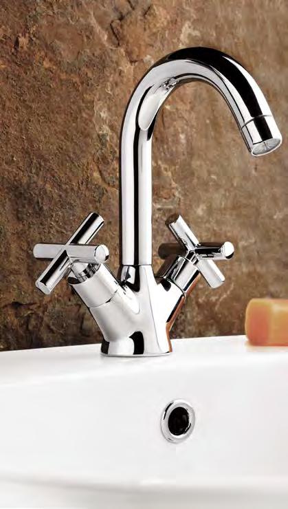 NEW TAPS & MIXERS EXENA - CROSS & LEVER A BRITISH 10 YEAR SOLID COMPANY GUARANTEE BRASS CROSS - BASIN MIXER WITH SWIVEL SPOUT AND POP UP