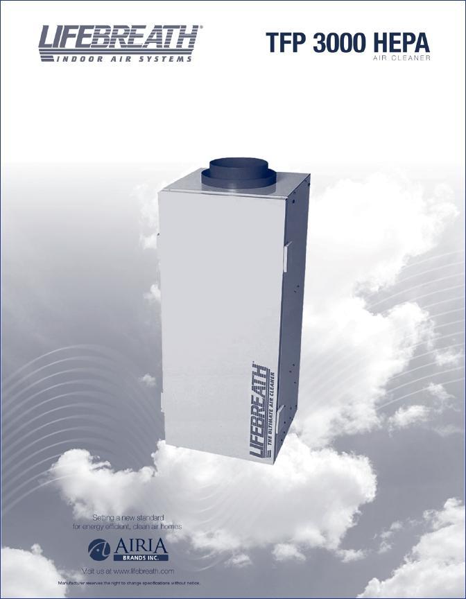 TFP 3000 HEPA Air Cleaner Dimensions: