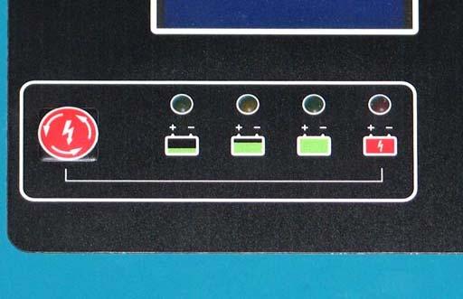 MAINTENANCE 4. The battery charger status indicators will illuminate from left to the right as the battery is charging.