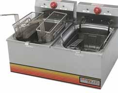 RedHots Electric Fryers Featured are heating elements with self-cleaning Incoloy sheath for long life and high performance. 15 3 8 total height, 19 1 4 front-to-back.