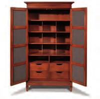St. Regis Entertainment Center see page 50. 725-1/2 Hudson Valley Armoire 38W 23D 72-1/2H Two 270 hinged doors. Three drawers.