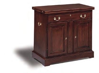 507 Prelude Mobile Server 36W 20D 34-1/2H Opens to 72W Cherrywood veneer flip top opens to a heat and alcohol