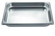 Also suitable as a collecting tray for condensed fluid. ( ) ( ) K42365 466.00 Unperforated cooking tray, ⅓ GN, height 65mm for preparing food in its own juices, e.g. sauerkraut, meat, etc.