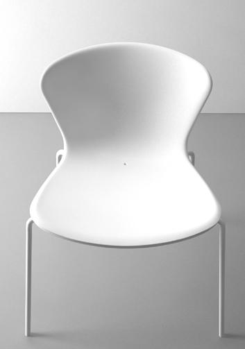 seating shell The metal tubular structure of this chair, with a single-piece polypropylene shell, is