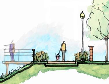 Public promenades - A primary recommendation of the plan is to provide a linear public promenade or walkway wherever possible between private development and the Midtown Greenway.